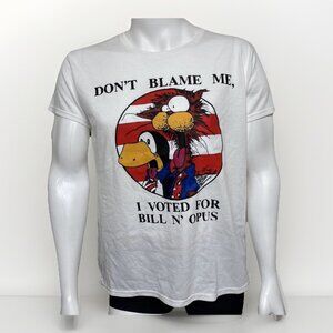 Opus Bill Dont Blame Me Shirt Mens XL White Gildan Heavy Duty Political Satire